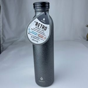 Manna Retro gunmetal grey shimmer sparkle Water bottle 20oz